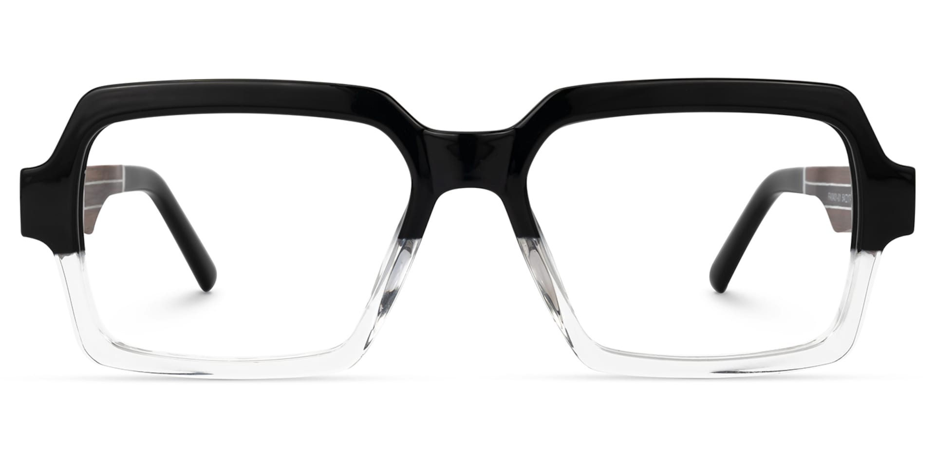 Jack Rectangle Black & Crystal Frame Glasses | Zeelool2