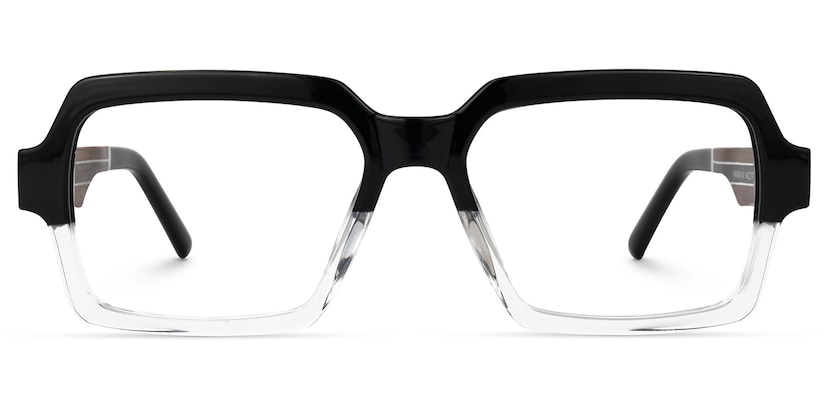 Jack Rectangle Black & Crystal Glasses