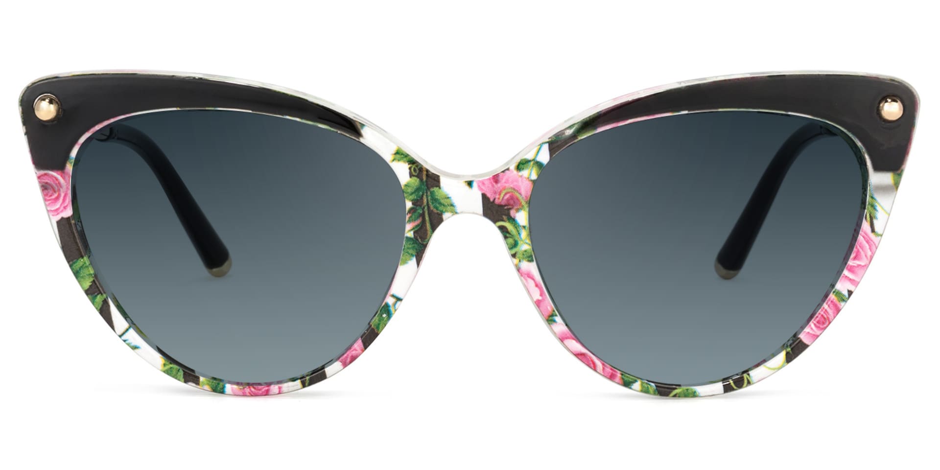 Alivia Cat Eye Pink-Green-Floral Sunglasses | Zeelool Glasses0