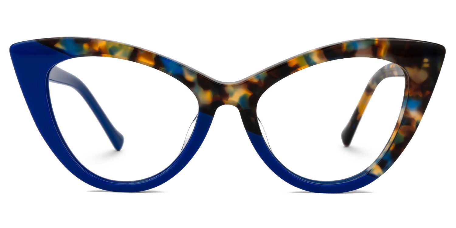 Maxine Cateye Eyeglasses with Blue-Tortoise Frames0