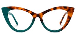 Maxine Cateye Peacock-Blue Glasses0