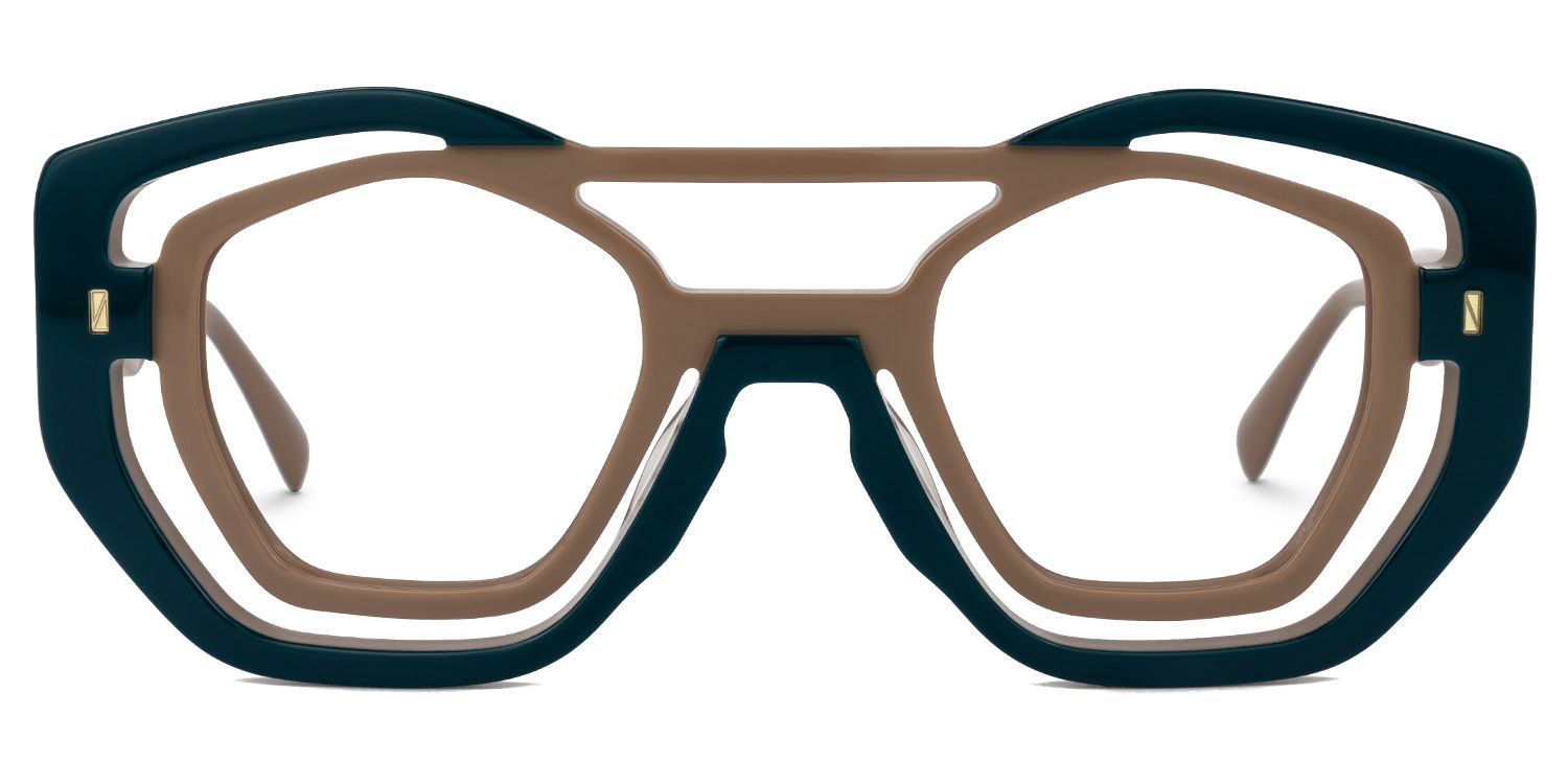 Valeria Geometric Green-Coffee Glasses | ZEELOOL Canada0