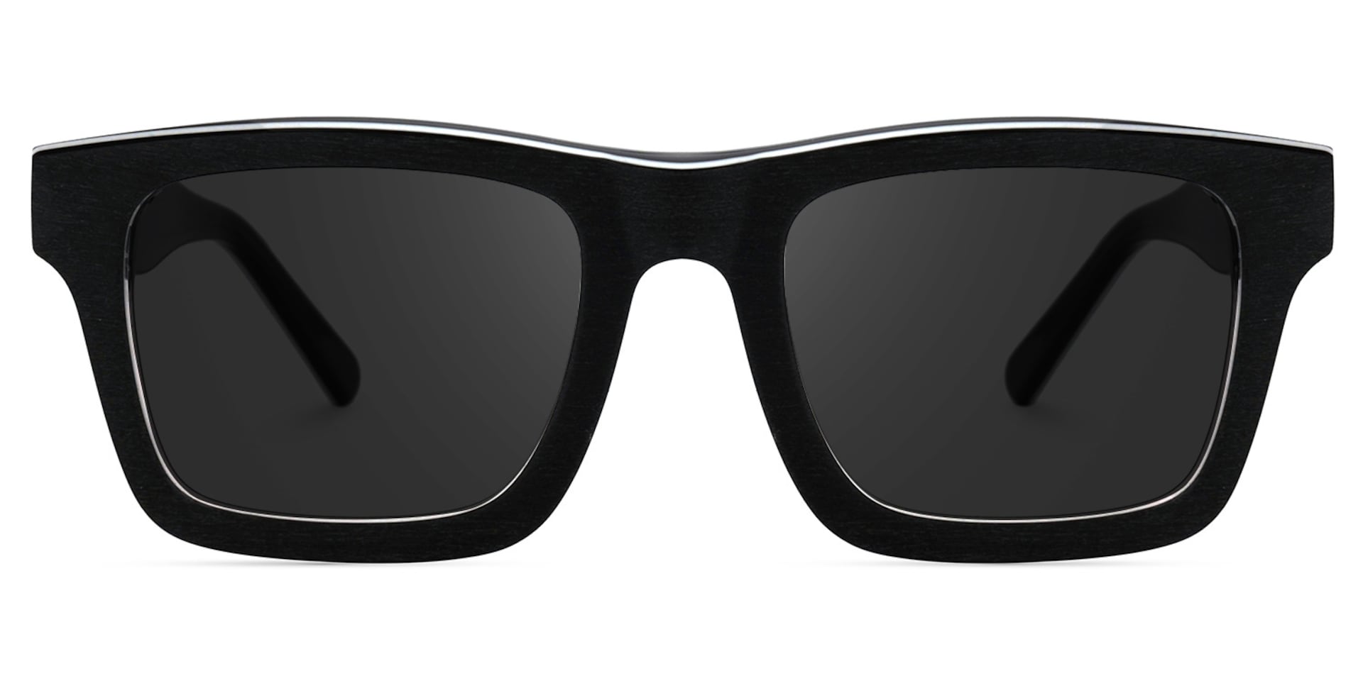 Rectangle Frosted Black Glasses0