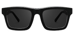 Riley Rectangle Dark-Gray Sunglasses0