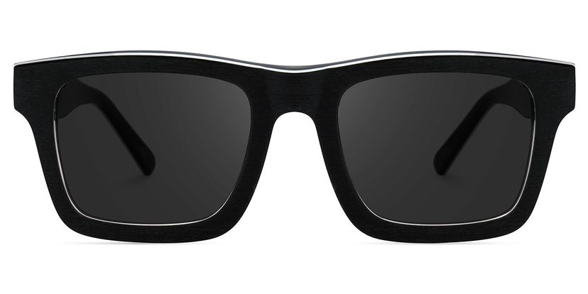 Riley Rectangle Dark-Gray Sunglasses