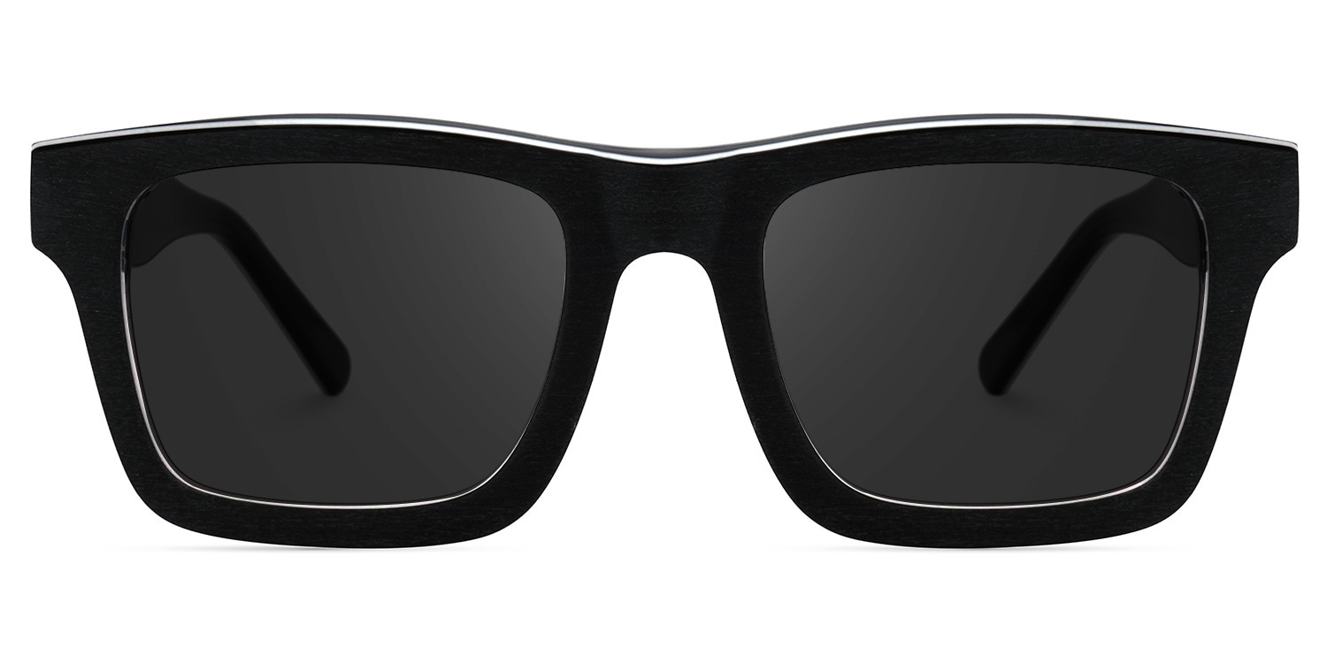 Riley Rectangle Dark-Gray Sunglasses
