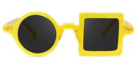 Paola Asymmetric Yellow Sunglasses0