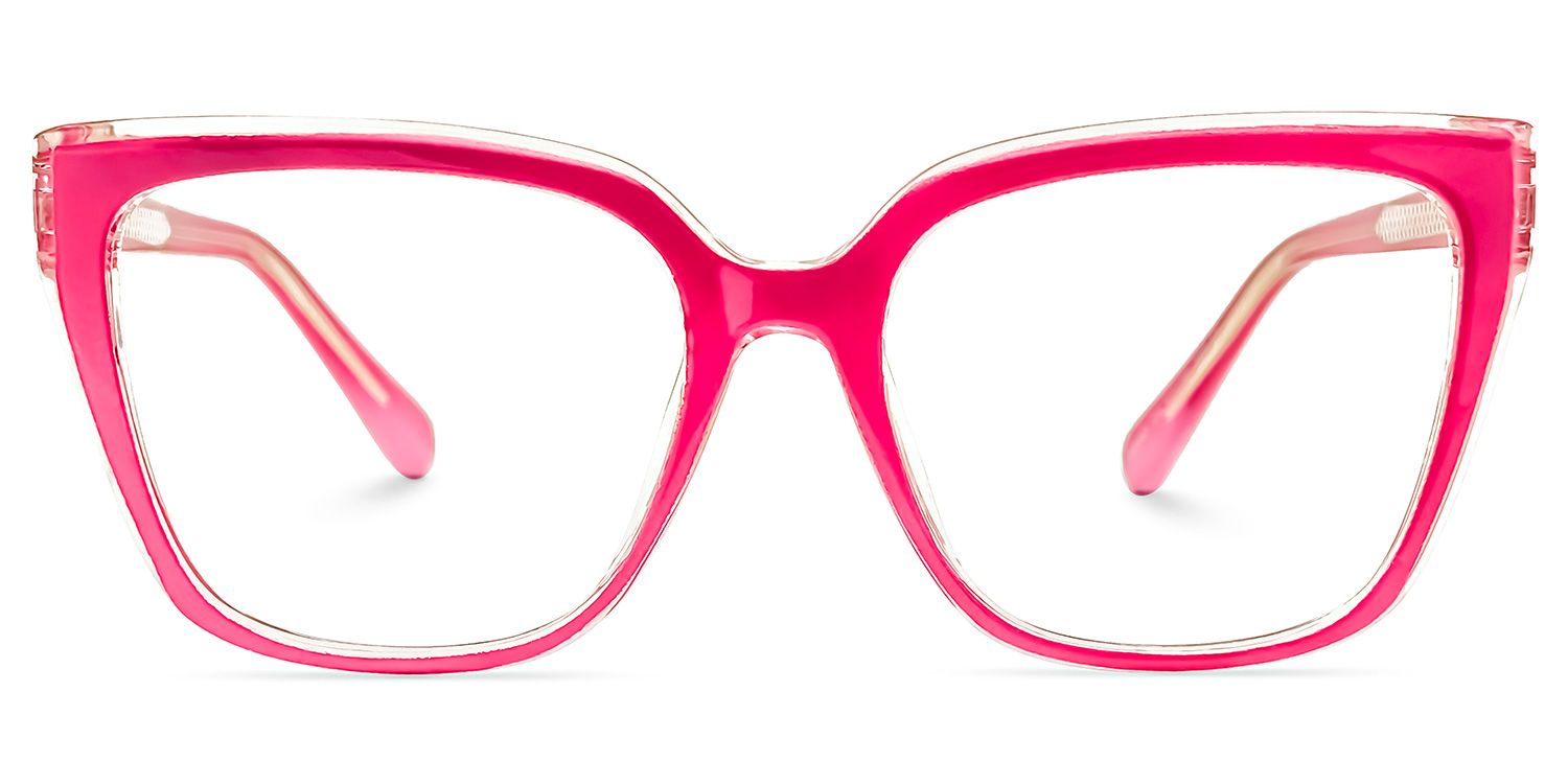 Karki Square Bright-Pink Glasses | Zeelool Glasses0
