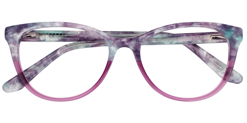 Cateye Purple Pattern Glasses1