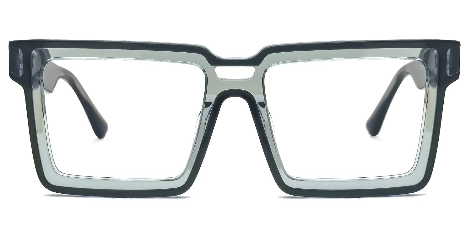 Milian Green Square Eyeglasses with Cryberpunk Frame0