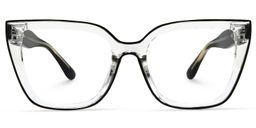 Mirta Black-Clear Square Glasses0