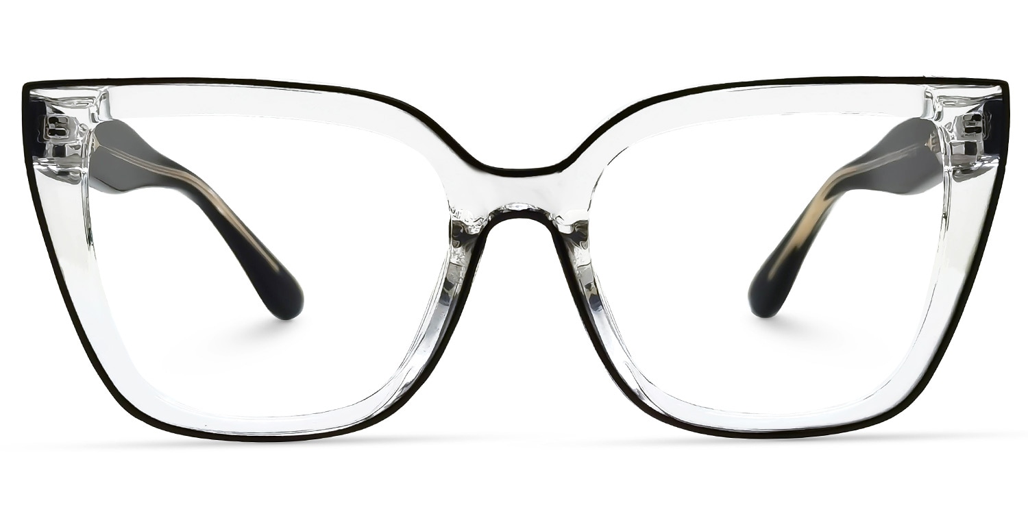 Mirta Square Black Eyeglasses and Crsystal Frames0