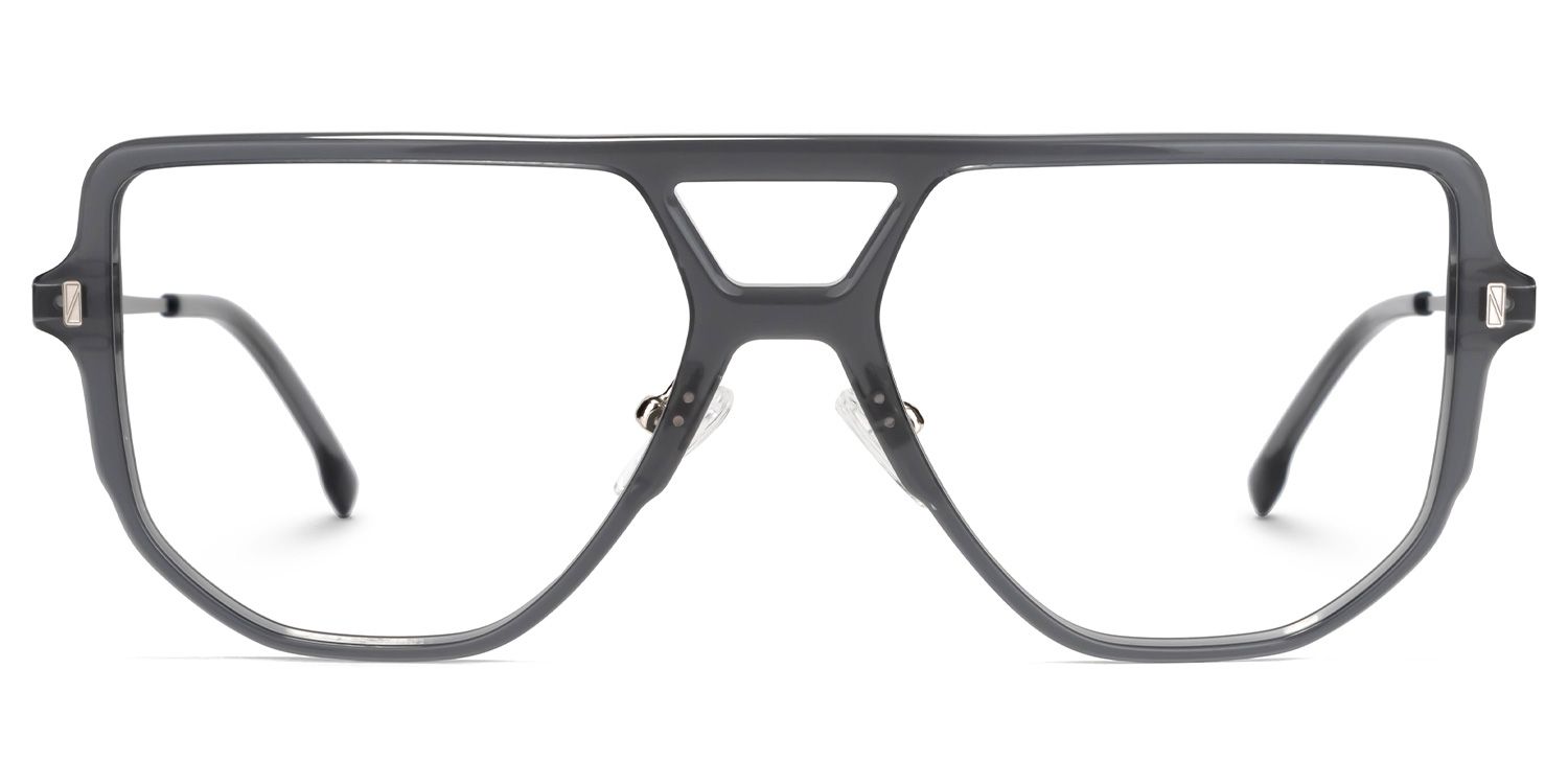 oo__srhn__！ GREED☆DUTEL GEOMETRIC Hendrix Geometric Dark-Gray Glasses | Zeelool Glasses