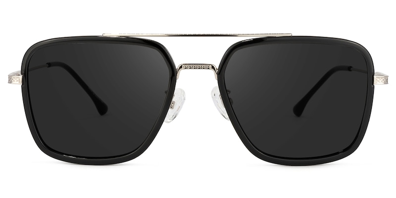 Nayeli Aviator Black-Silver Sunglasses
