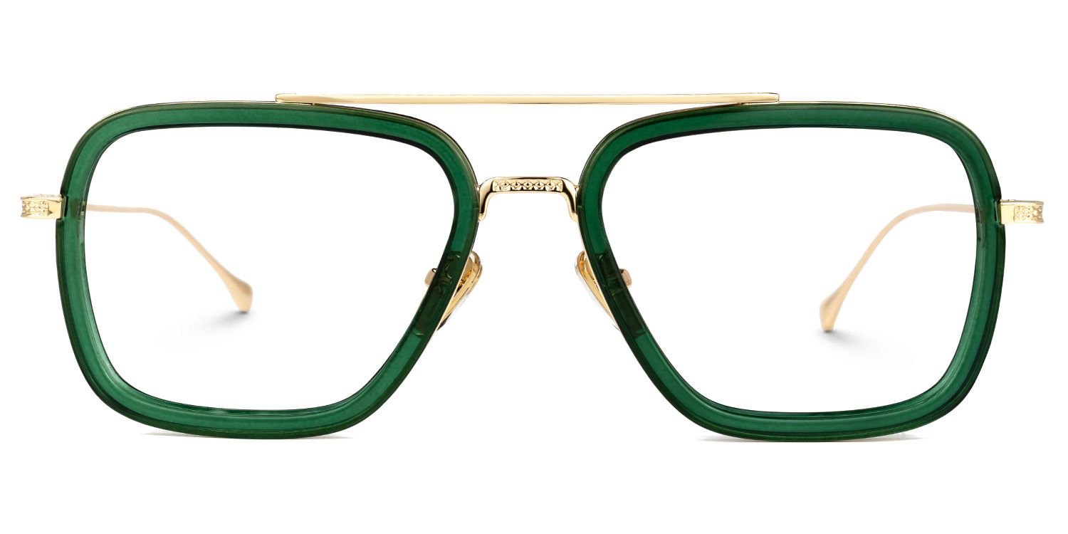 Gifford Rectangle Green Frame Glasses | Zeelool0