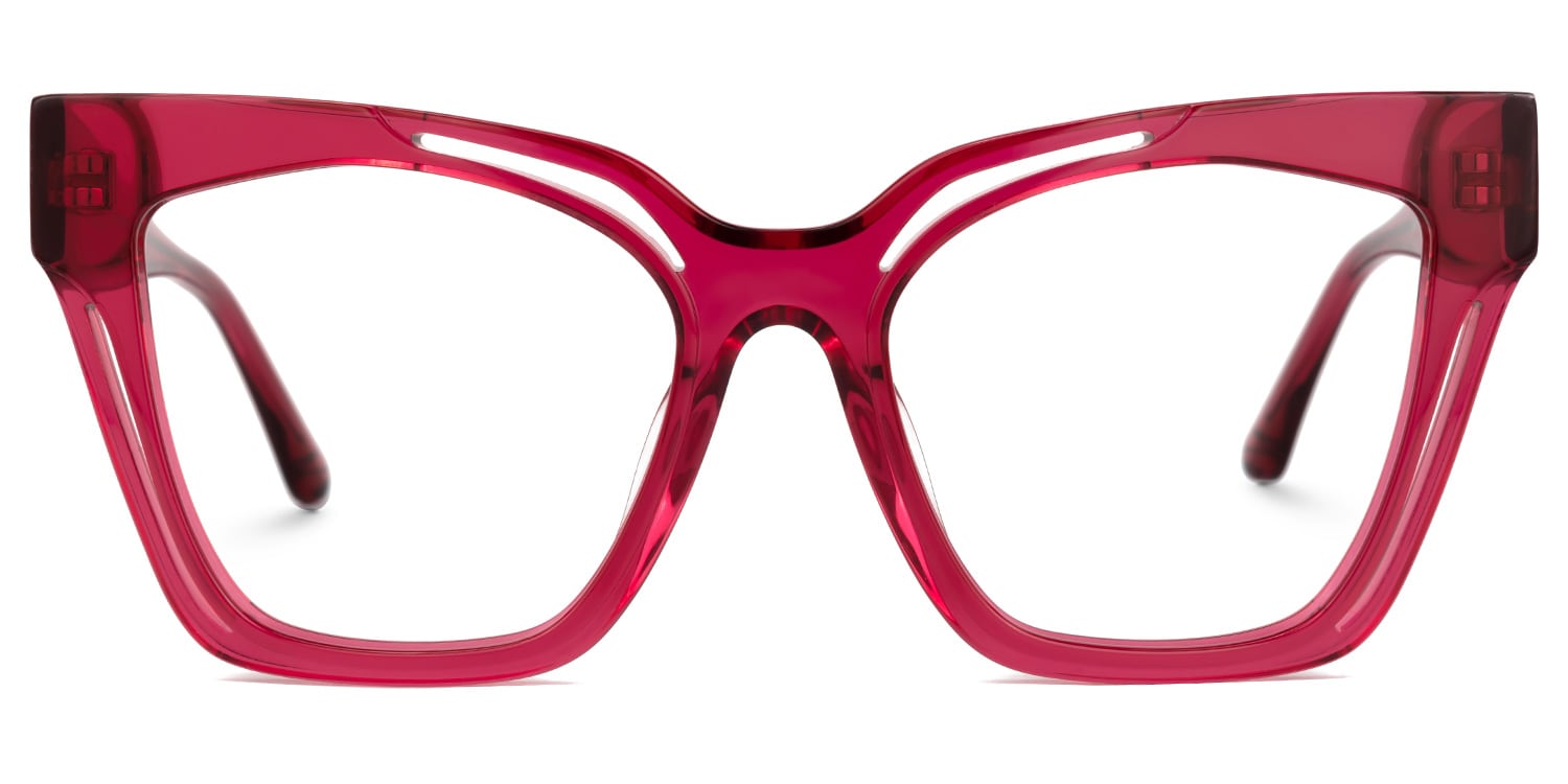 Domena Square Red Glasses | Zeelool Glasses0