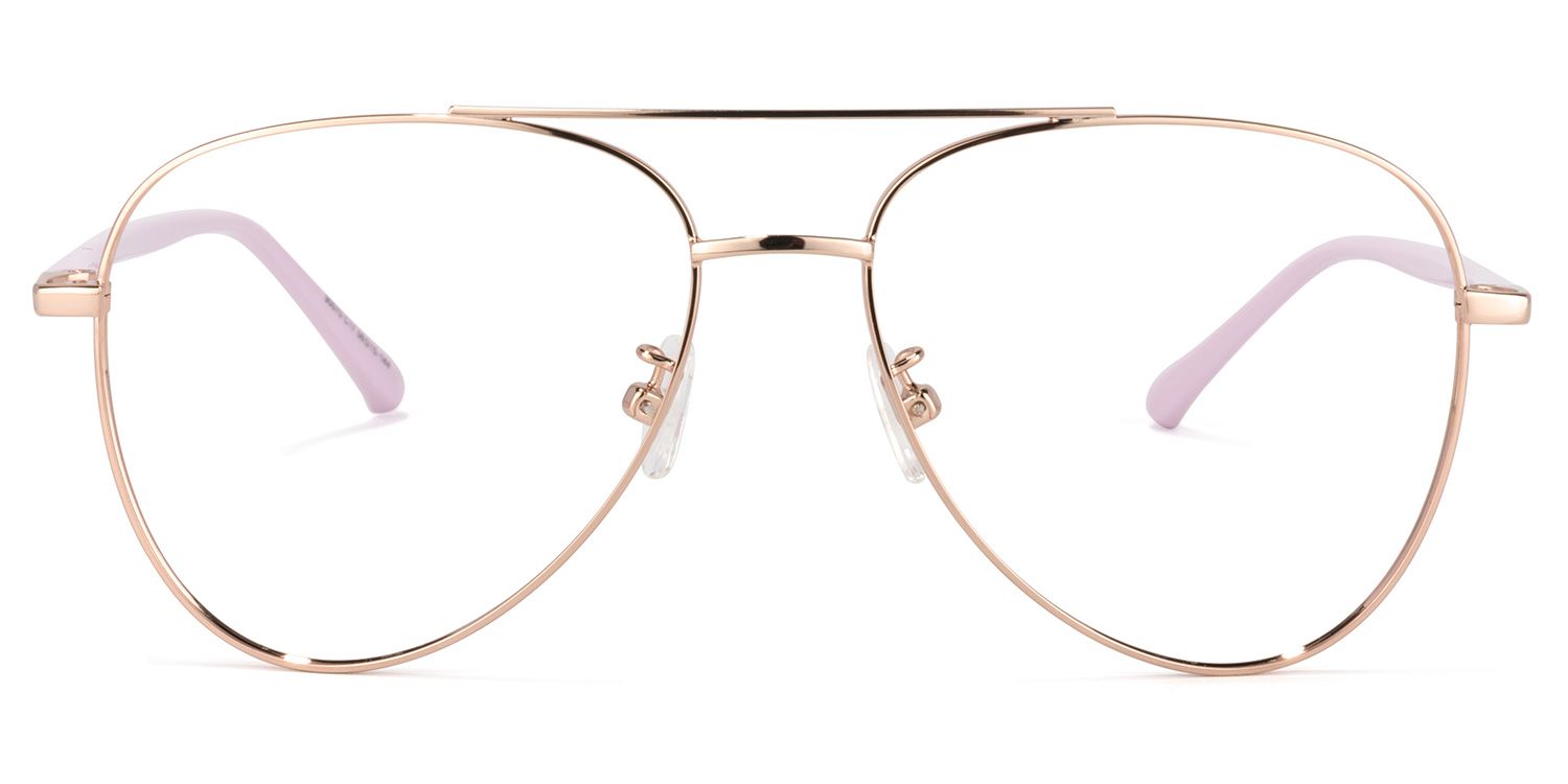 Paige Aviator Rose-Gold Glasses | Zeelool Glasses0