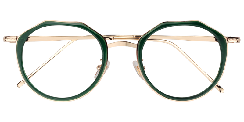 Geometric Green Glasses | Zeelool Eyeglass Frames1