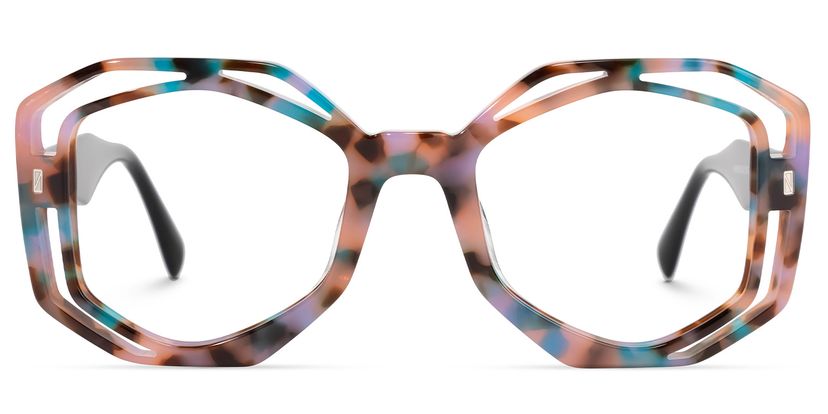 Bobbie Geometric Pink-Tortoise Glasses