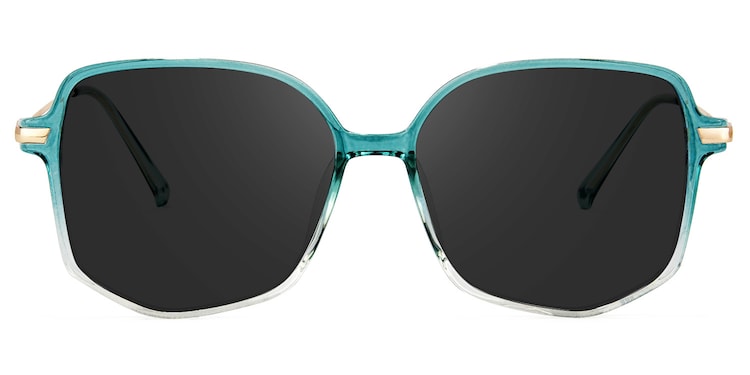Payton Geometric Green Sunglasses