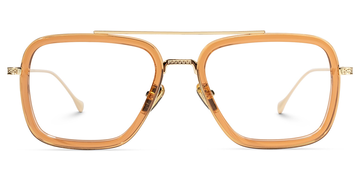 Gifford Rectangle Brown Frame Glasses | Zeelool0