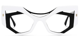 Mondal Geometric White Glasses0