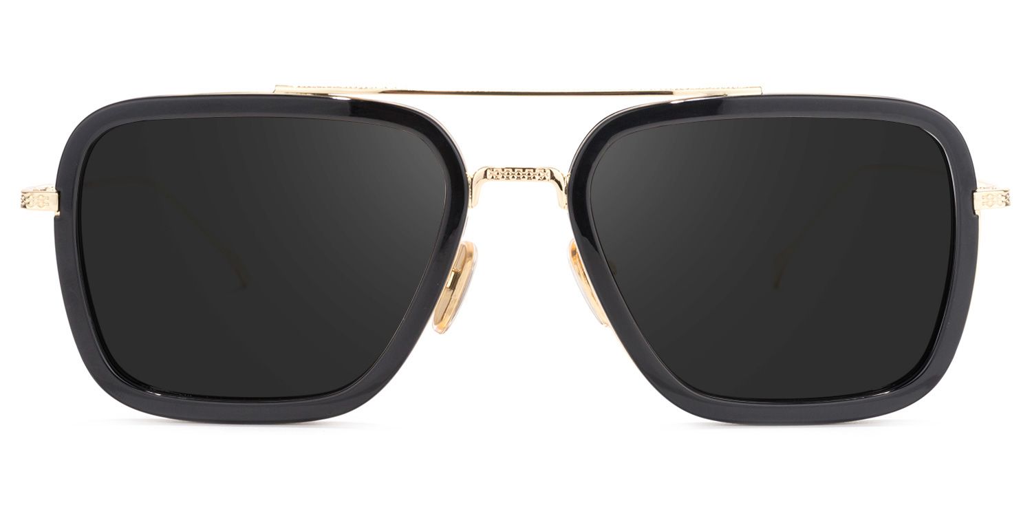 Gifford Aviator Black-Gold Sunglasses | Zeelool Glasses0