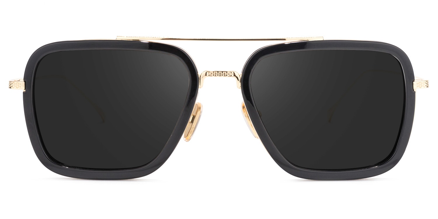 Gifford Aviator Black-Gold Sunglasses