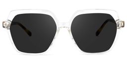 Norah Geometric Clear Sunglasses0