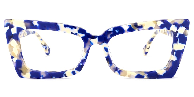 Newell Rectangle Blue-Floral Glasses