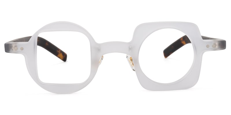 Quanah Asymmetry White Glasses | Zeelool Glasses0