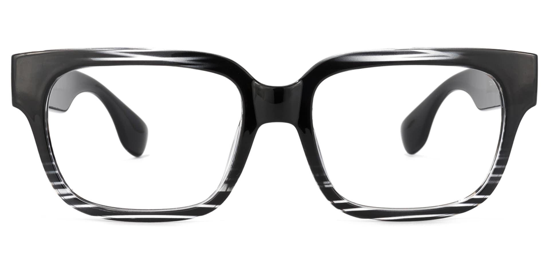 Colin Rectangle Black Chunky Frame Glasses for Men0