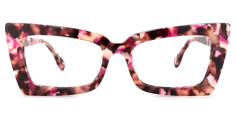 Newell Rectangle Pink-Floral Glasses | Zeelool Glasses0
