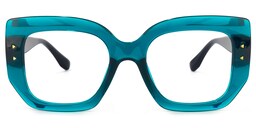Sienna Square Peacock-Blue Glasses0