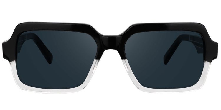Jack Rectangle Black & Clear Sunglasses