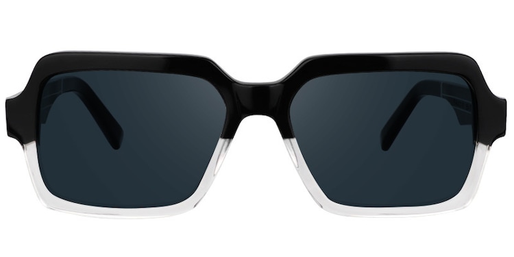 Jack Rectangle Black & Crystal Sunglasses