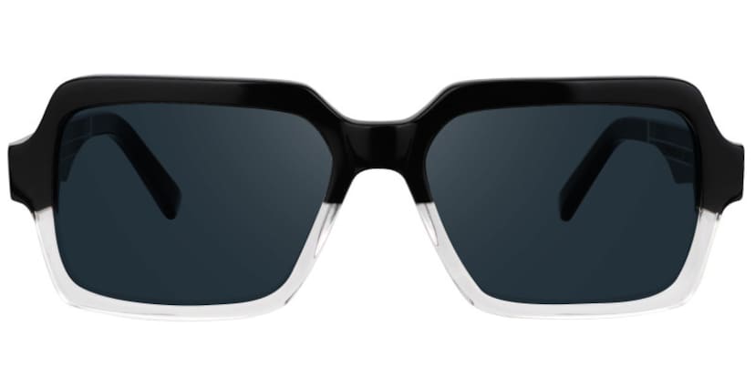 Jack Rectangle Black & Crystal Sunglasses