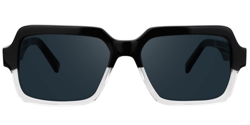 Jack Rectangle Black & Crystal Sunglasses