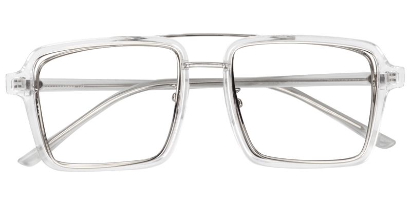 Aviator Clear-Silver Glasses | Zeelool Eyewear1