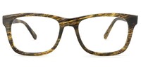 Wyatt Rectangle Yellow-Wood Glasses0