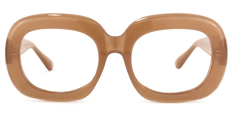 Wade Oval Brown Glasses | Zeelool Glasses0