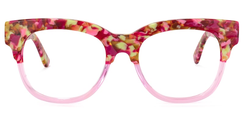 Yessenia Square Pink-Floral Glasses | Zeelool Glasses0