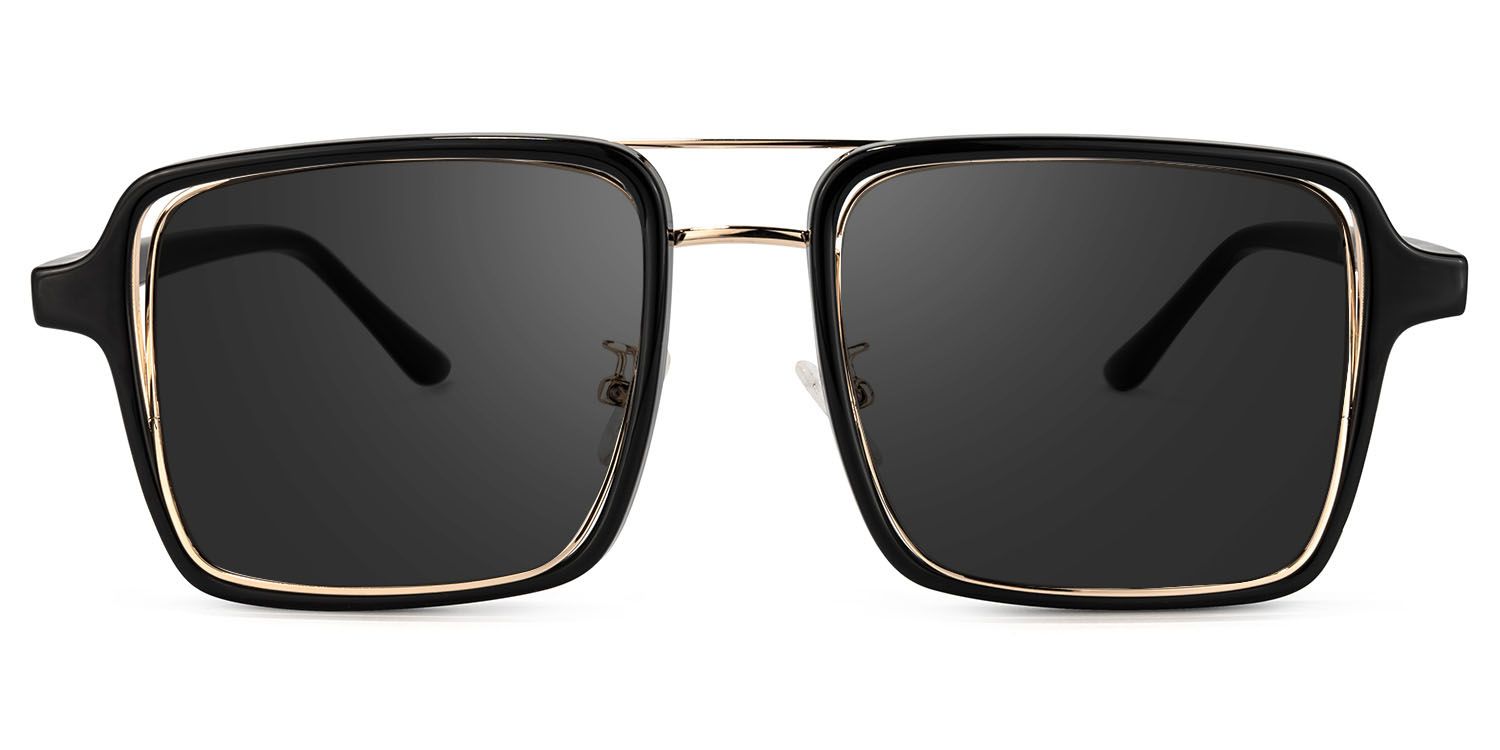 Nellie Aviator Black-Gold Sunglasses | Zeelool Glasses0