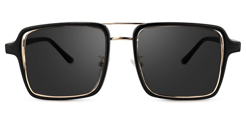 Nellie Black-Gold Aviator Sunglasses