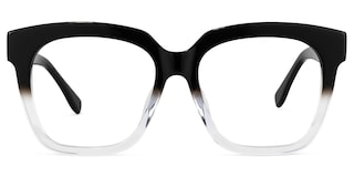 Xion Square Black to Clear Gradient Glasses0