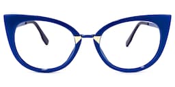 Jacqueline Cat Eye Blue Glasses0
