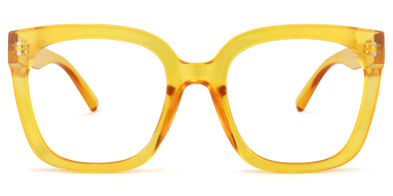 Ebony Square Earthy-Yellow Glasses | Zeelool Glasses