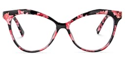Saul Cateye Pink Floral Glasses0