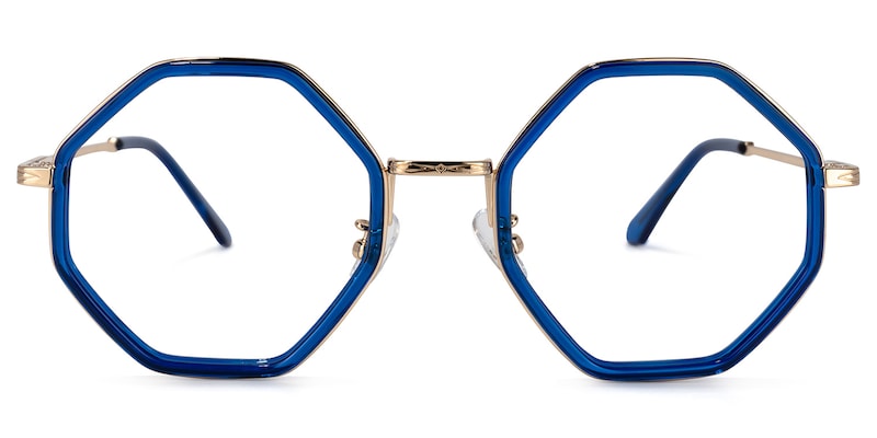 Nathaniel Geometric Blue Glasses | Zeelool Glasses0