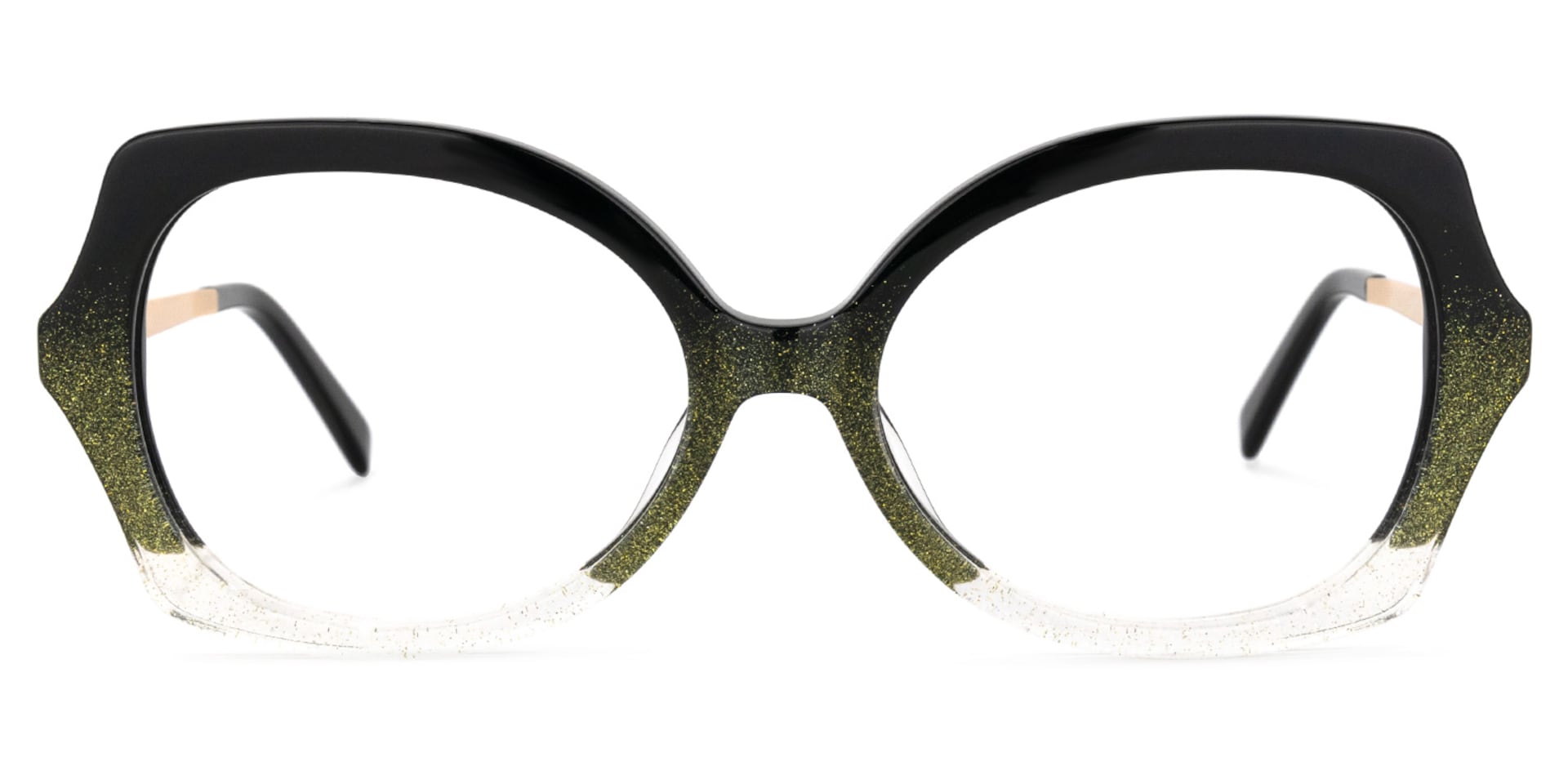 Sugarplum Geometric Black-Green Glasses | Zeelool Glasses0